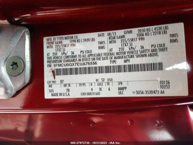 1FMCU0GX7EUA76556 Ford ESCAPE SE