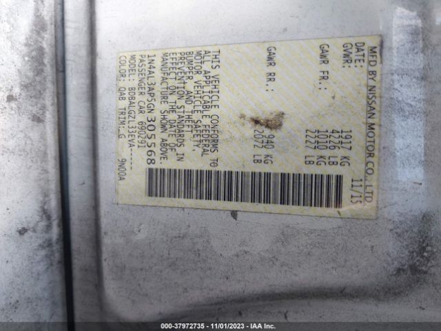 1N4AL3AP5GN305568 Nissan Altima 2.5/2.5 S/2.5 Sl
