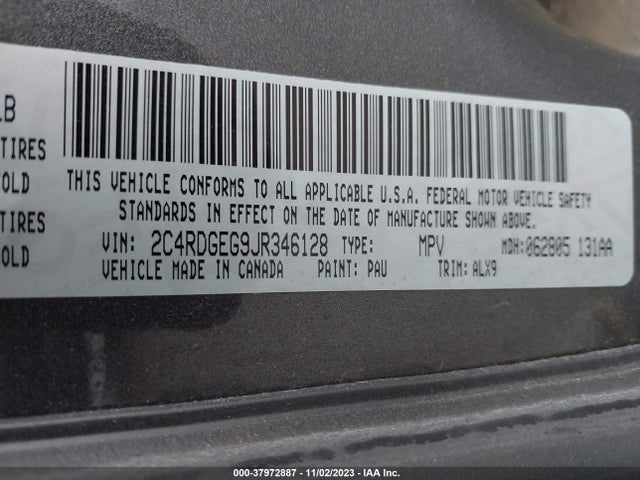 Dodge Grand Caravan Gt 2018 2C4RDGEG9JR346128 Image 9
