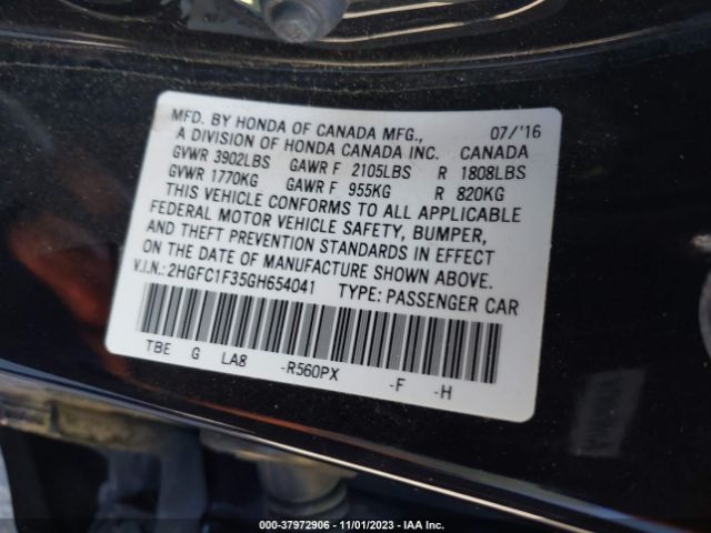 2HGFC1F35GH654041 Honda Civic Sedan Ex-t