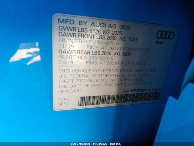 WA1DECF38M1012834 Audi Q3 S Line Premium