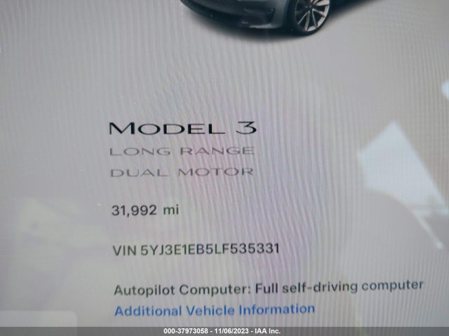 Tesla Model 3 Long Range Dual Motor 2020 5YJ3E1EB5LF535331 Image 16