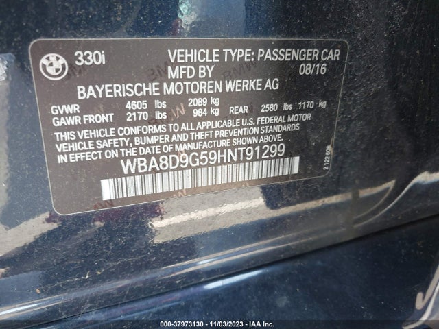 BMW 330i Xdrive 2017 WBA8D9G59HNT91299 Image 9