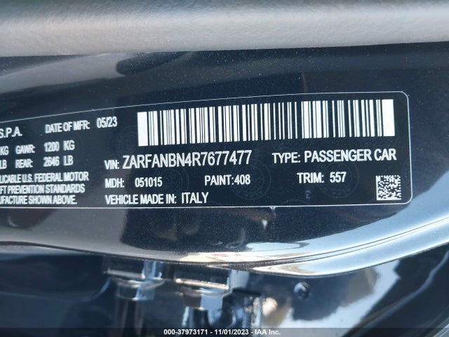 ZARFANBN4R7677477 Alfa Romeo Giulia Veloce