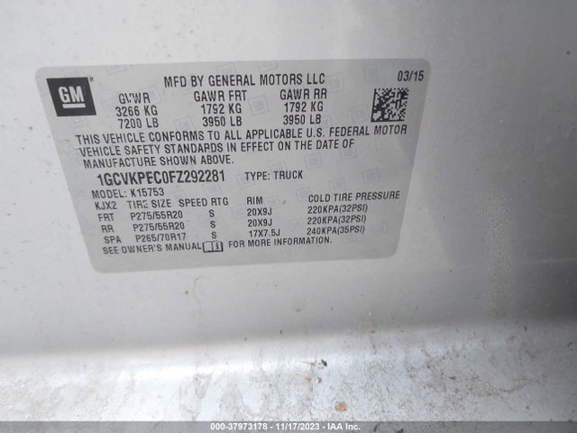 Chevrolet Silverado 1500 Ls 2015 1GCVKPEC0FZ292281 Image 9