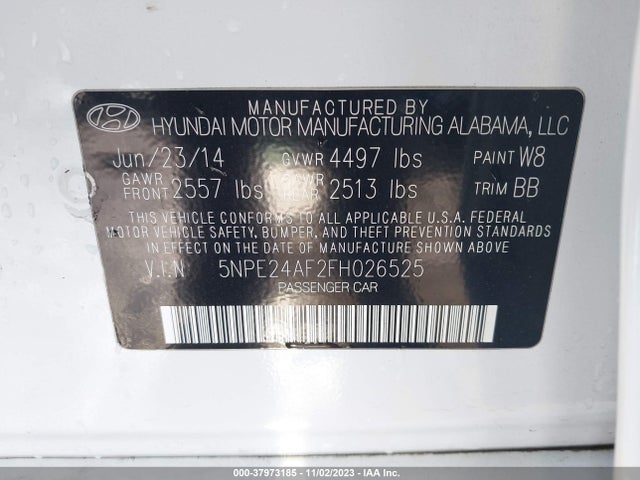 Hyundai Sonata 2.4l Se 2015 5NPE24AF2FH026525 Image 9