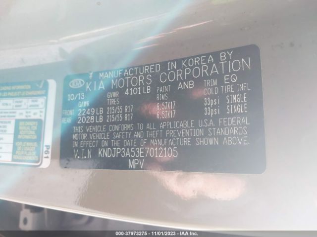 KNDJP3A53E7012105 KIA SOUL +