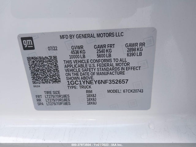 Chevrolet Silverado 2500hd Lt 2022 1GC1YNEY6NF352657 Image 9