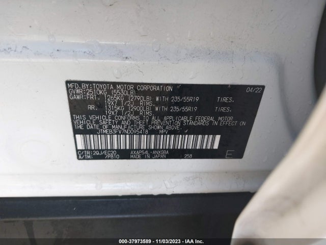 2022 TOYOTA RAV4 PRIME XSE VIN: JTMEB3FV7ND095418