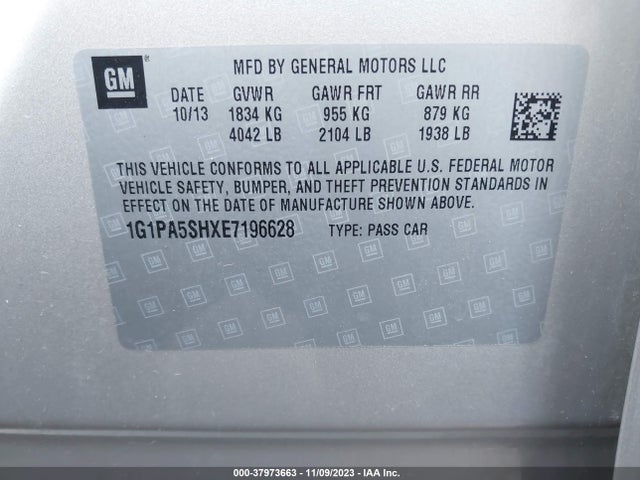Chevrolet Cruze Ls Auto 2014 1G1PA5SHXE7196628 Image 9