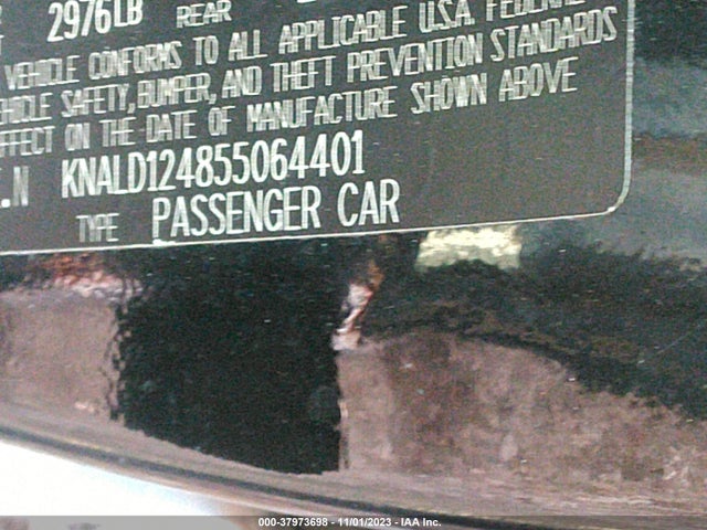 2005 KIA AMANTI VIN: KNALD124855064401