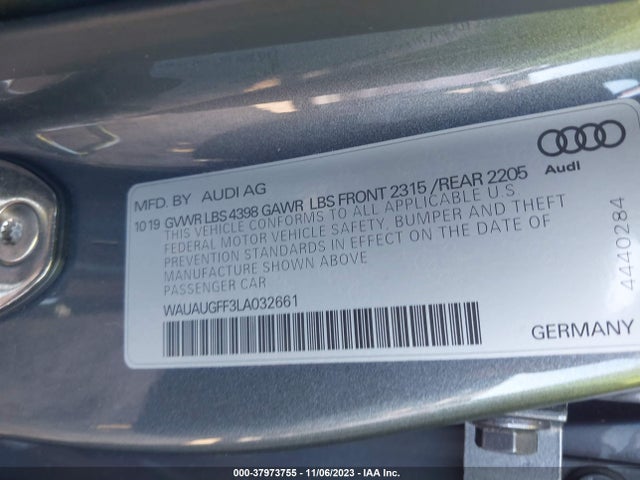WAUAUGFF3LA032661 Audi A3 Premium 40 Tfsi Front-wheel Drive S Tronic