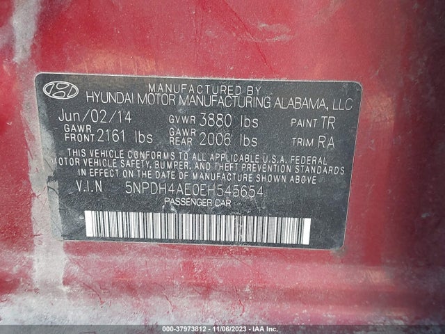 Hyundai ELANTRA SE 2014 5NPDH4AE0EH545654 Image 9