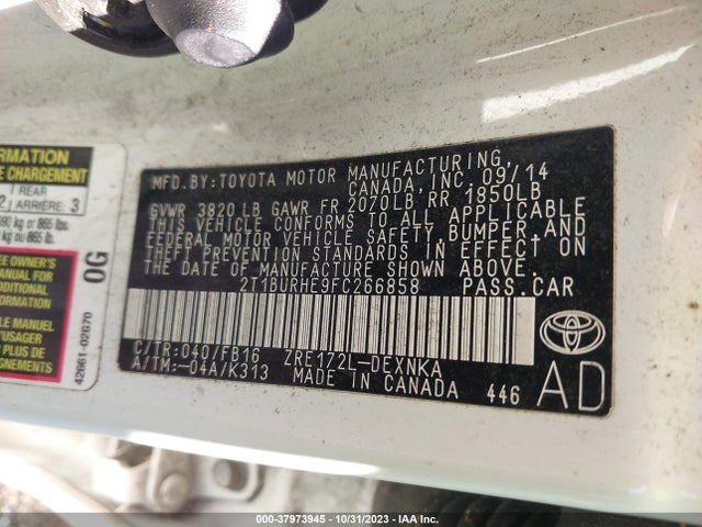 Toyota COROLLA LE 2015 2T1BURHE9FC266858 Image 9