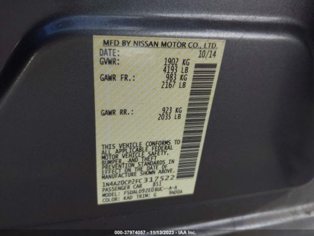 1N4AZ0CP2FC317522 Nissan LEAF SV