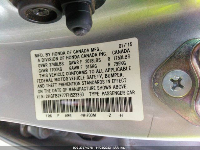 2HGFB2F77FH523350 Honda CIVIC SE
