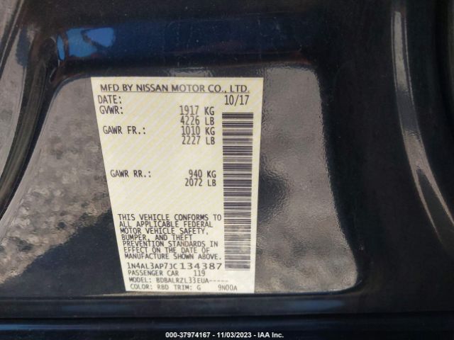1N4AL3AP7JC134387 Nissan Altima 2.5 Sl