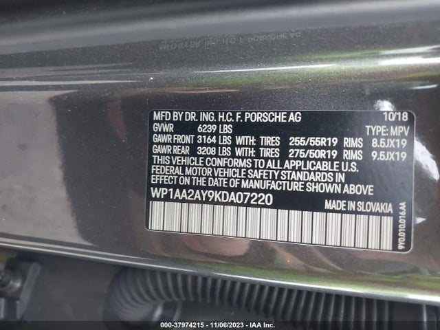 2019 PORSCHE CAYENNE WP1AA2AY9KDA07220 Photo 8