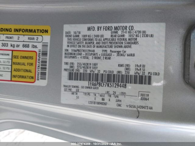 1FA6P8CF7K5129448 Ford Mustang Gt Premium