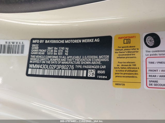 2023 MINI CONVERTIBLE WMW43DL02P3P80276 Photo 8