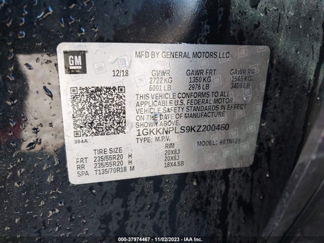 GMC Acadia Denali 2019 1GKKNPLS9KZ200460 Image 9