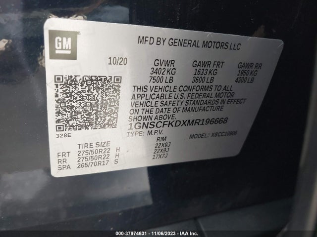 Chevrolet Suburban 2wd Premier 2021 1GNSCFKDXMR196668 Image 9