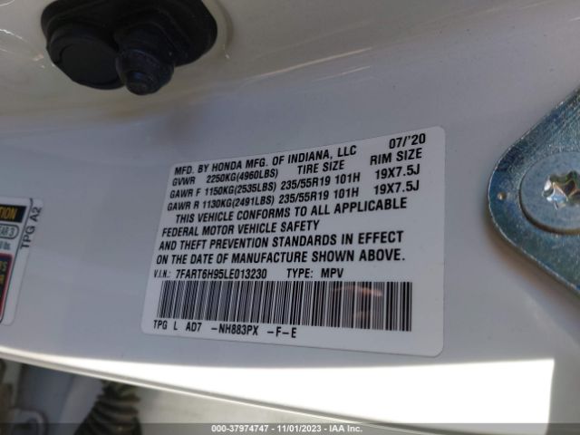 7FART6H95LE013230 Honda Cr-v Hybrid Touring