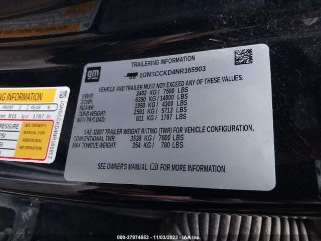 Chevrolet Suburban 2wd Lt 2022 1GNSCCKD4NR165903 Image 9