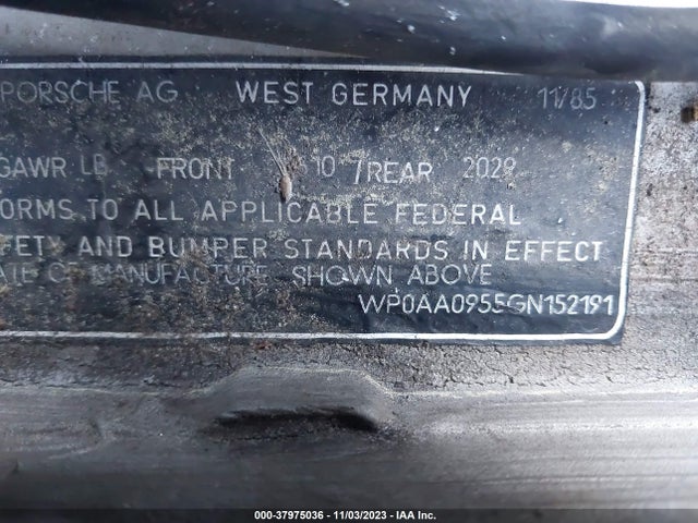 1986 PORSCHE 944 WP0AA0955GN152191 Photo 8