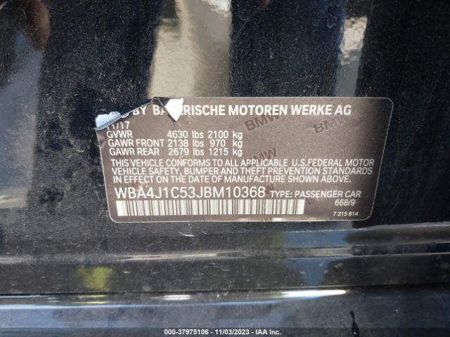 WBA4J1C53JBM10368 BMW 430i Gran Coupe