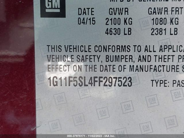 1G11F5SL4FF297523 Chevrolet Malibu 1lz