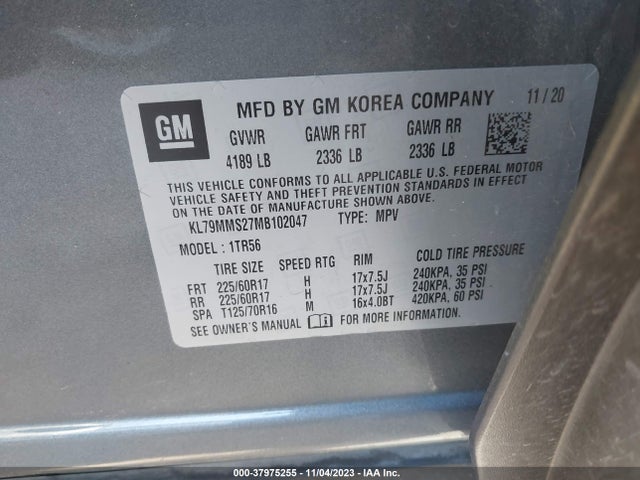 Chevrolet Trailblazer Fwd Ls 2021 KL79MMS27MB102047 Image 9