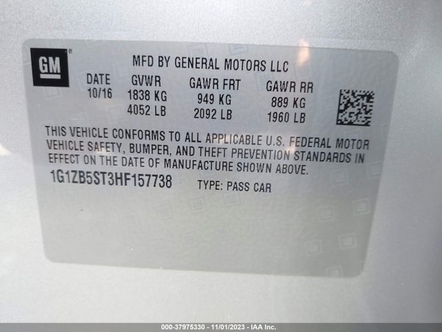 Chevrolet MALIBU LS 2017 1G1ZB5ST3HF157738 Image 9