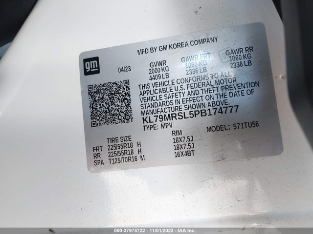 Chevrolet Trailblazer Awd Lt 2023 KL79MRSL5PB174777 Image 9