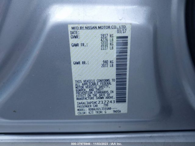 1N4AL3AP1HC217243 Nissan Altima 2.5 Sl