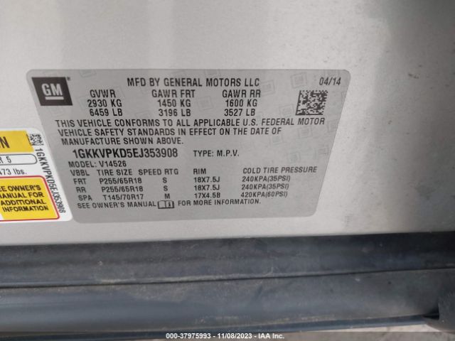 1GKKVPKD5EJ353908 GMC Acadia Sle-2