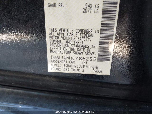 Nissan Altima 2.5 Sr 2018 1N4AL3AP4JC286255 Image 9