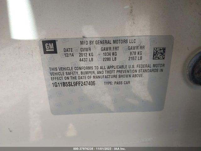 Chevrolet MALIBU LS 2015 1G11B5SL9FF247406 Image 9