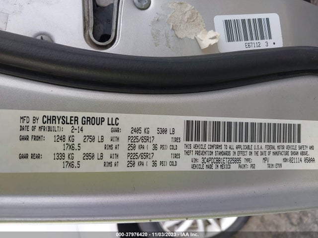Dodge Journey Sxt 2014 3C4PDCBB1ET225895 Image 9