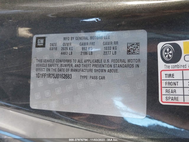 Chevrolet Camaro 1ss 2018 1G1FF1R75J0162683 Image 9