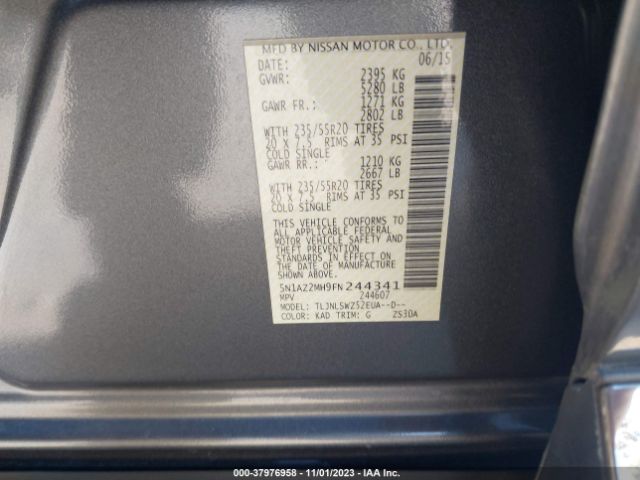 5N1AZ2MH9FN244341 Nissan Murano Platinum