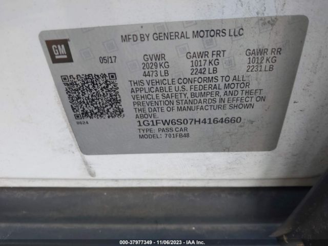2017 CHEVROLET BOLT EV 1G1FW6S07H4164660 Photo 8
