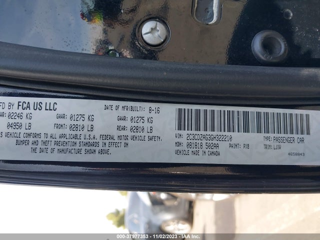 Dodge Challenger Sxt Plus 2016 2C3CDZAG3GH322210 Image 9