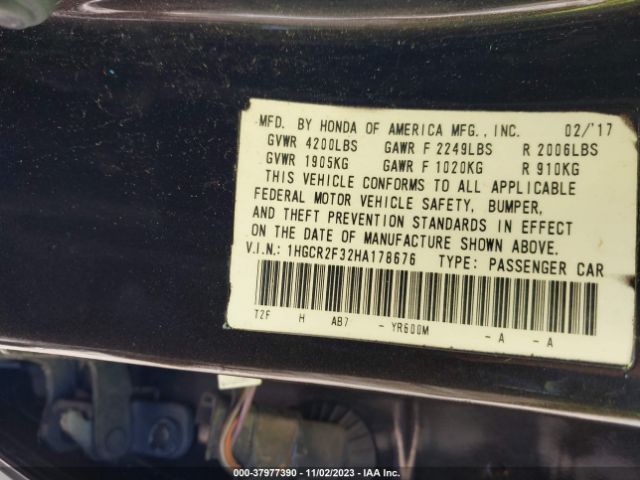 1HGCR2F32HA178676 Honda ACCORD LX