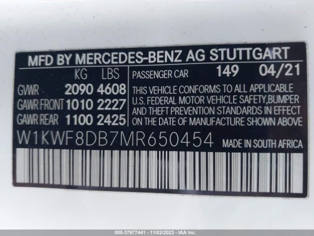 W1KWF8DB7MR650454 Mercedes-Benz C 300
