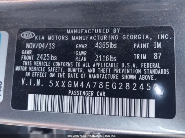 5XXGM4A78EG282450 KIA Optima Lx