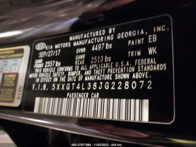 5XXGT4L38JG228072 KIA Optima Lx