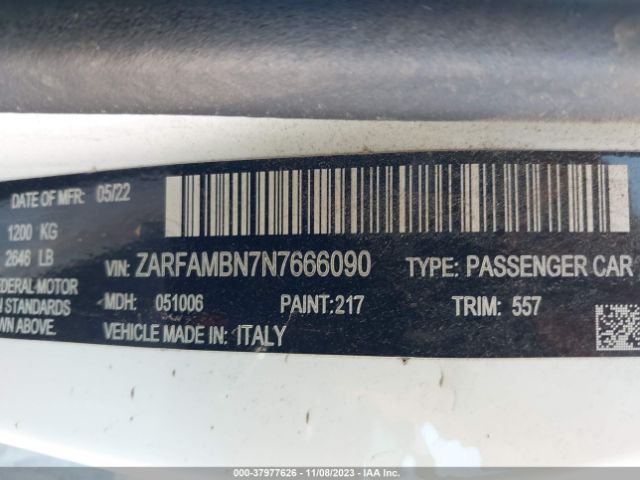 2022 ALFA ROMEO GIULIA ZARFAMBN7N7666090 Photo 8