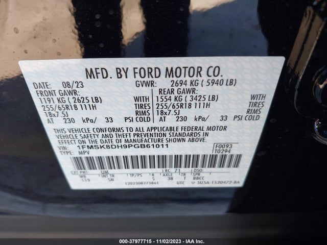 Ford EXPLORER XLT 2023 1FMSK8DH9PGB61011 Image 9