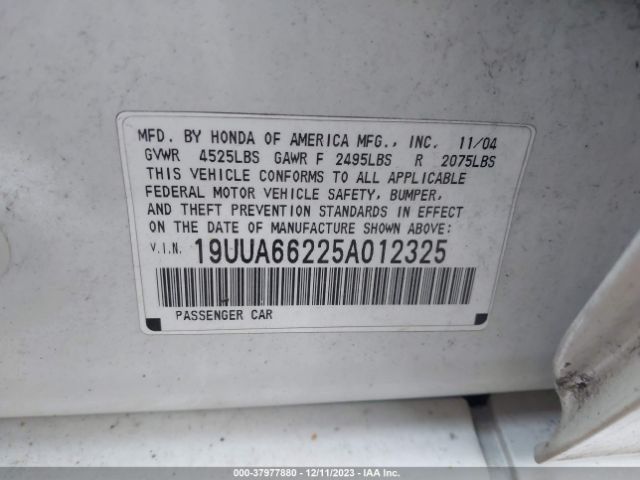 2005 ACURA TL 19UUA66225A012325 Photo 8